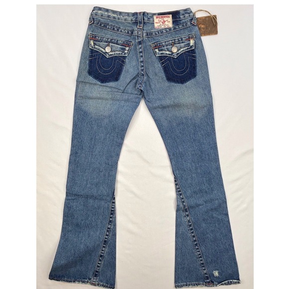 True Religion Vintage 2004 Twisted Destroyed Flare size 27 NWT ( RARE ) - Picture 3 of 13